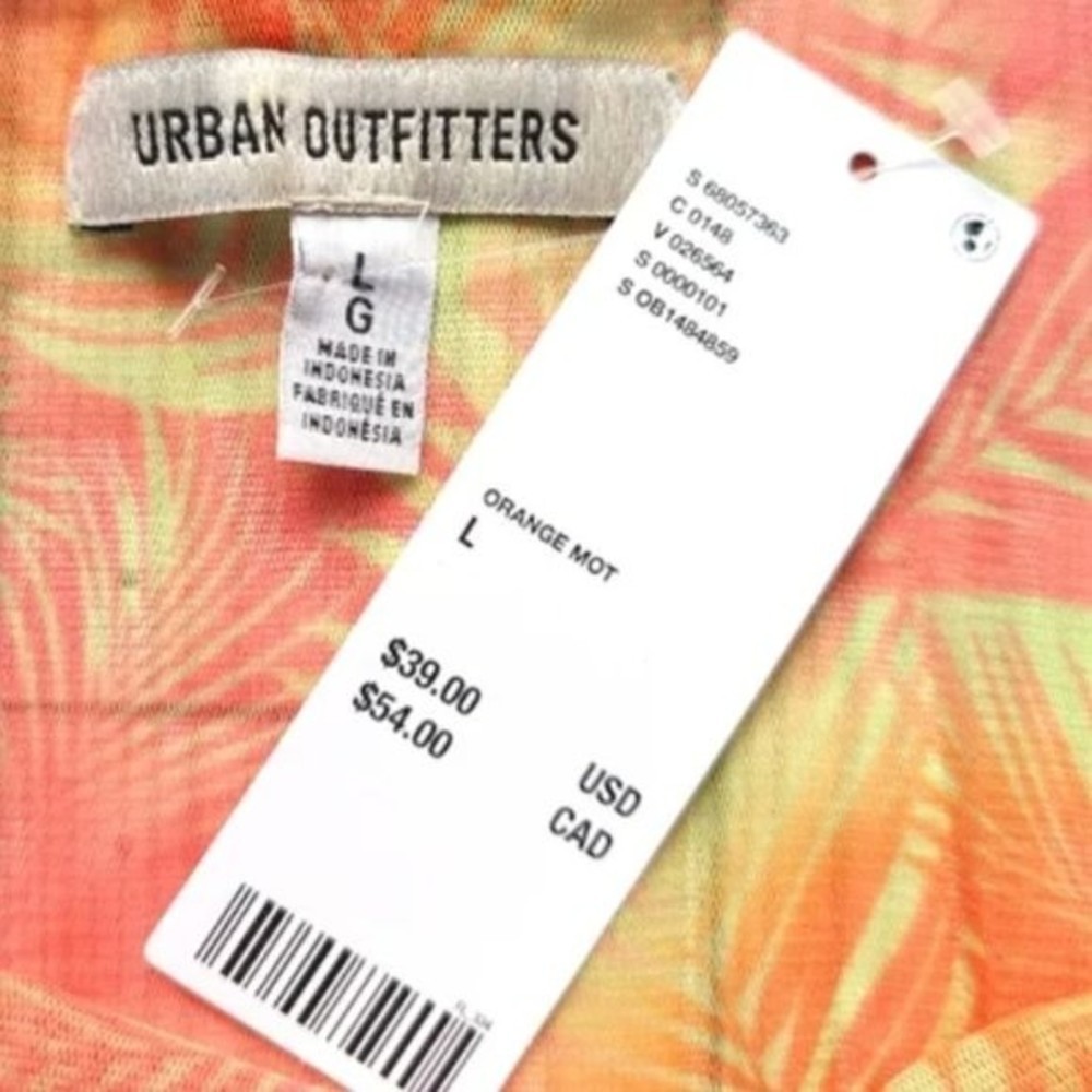 NWT Urban Outfitters - Mesh Tropical Palm Tank Top - Picture 7 of 7